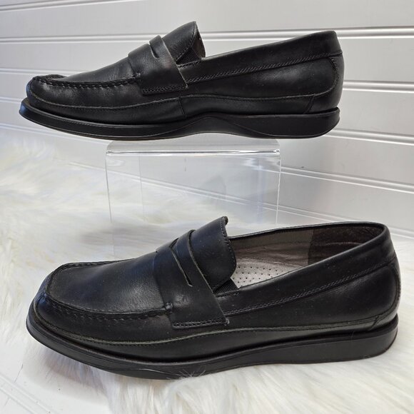 Hush Puppies Other - Hush Puppies Loafer Dress Shoes Men's Size 10 Shoreline Black Leather Slip On